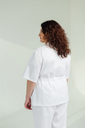 Блуза на пуговицах PLUS SIZE, белая