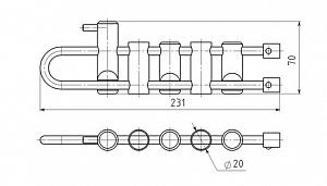 Ver 0304 Решетка комбинированная 5 валиков Vertical C в Новом Уренгое 3