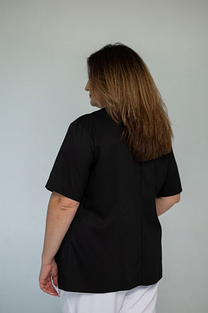 Блуза на кнопках PLUS SIZE, черная