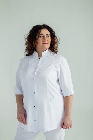 Блуза на кнопках PLUS SIZE, белая
