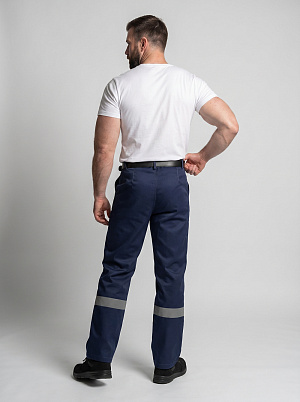 Костюм Стандарт СОП усиленный (тк.Смесовая,210) брюки, т.синий/васильковый