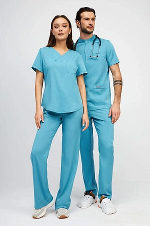 Брюки женские (тк.Silva) голубые на шнурках  в Новом Уренгое 3