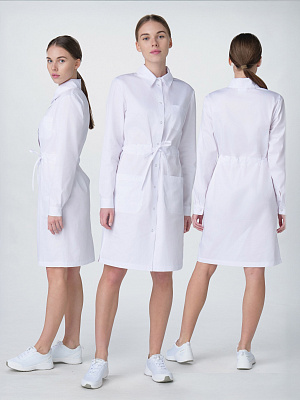 Халат женский Сансара-001 (тк.Смесовая,160) MedLine, белый MedLine в Новом Уренгое