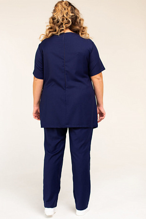 Блуза со складками PLUS SIZE, синяя