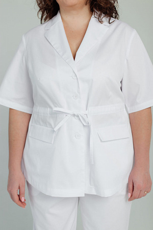 Блуза на пуговицах PLUS SIZE, белая